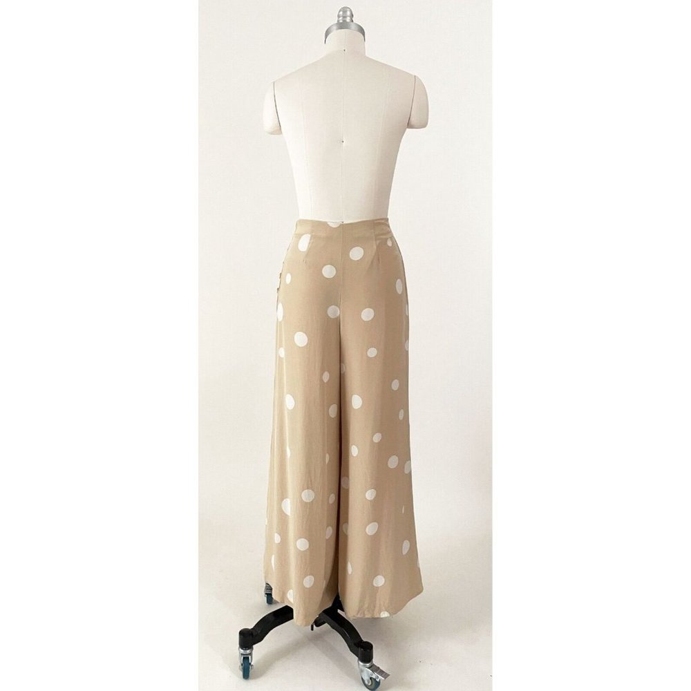 J. Peterman Silk Palazzo Pants Polka Dot High Waisted size 8 - Picture 3 of 6